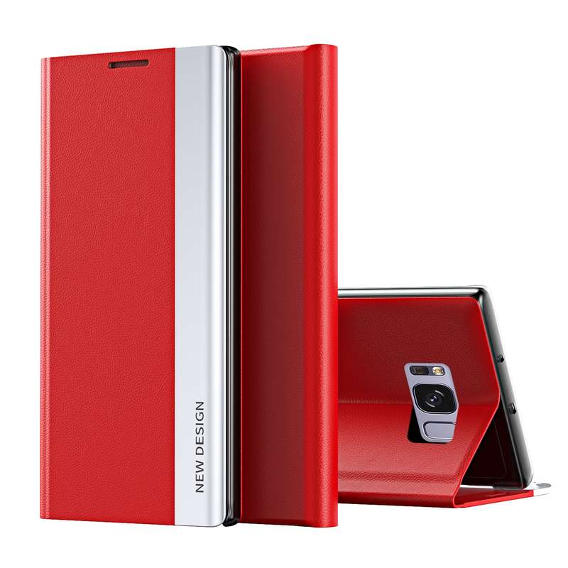 For Samsung Galaxy S8 Plus Side Electroplated Magnetic Ultra-Thin Horizontal Flip Leather Case with