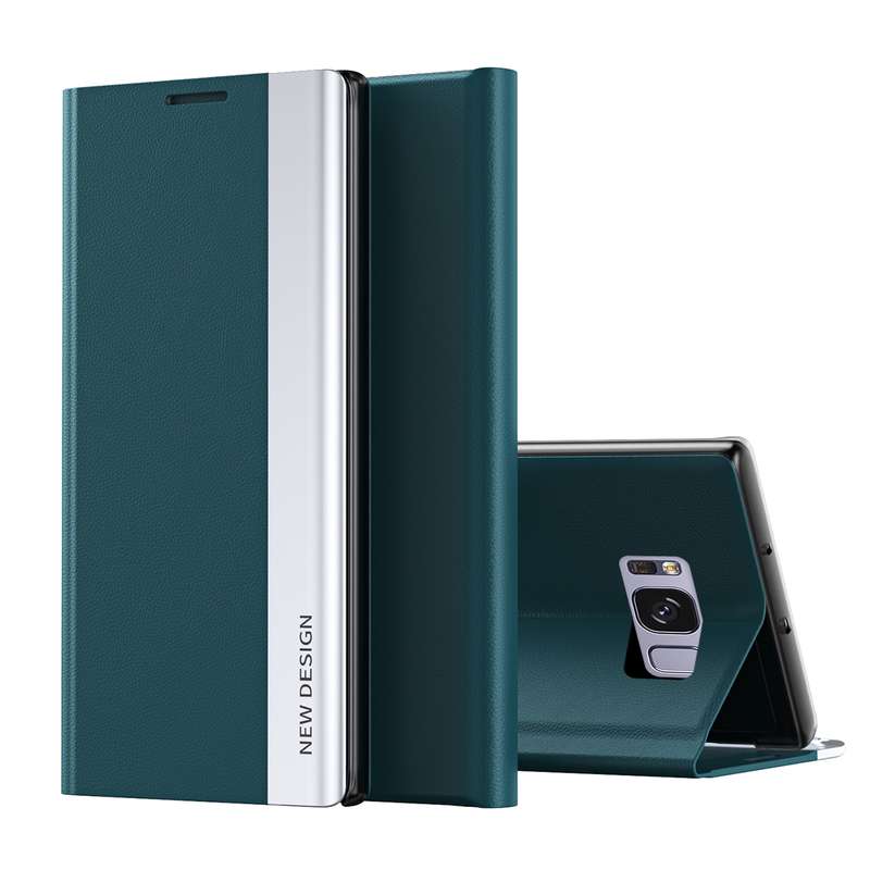 For Samsung Galaxy S8 Plus Side Electroplated Magnetic Ultra-Thin Horizontal Flip Leather Case with