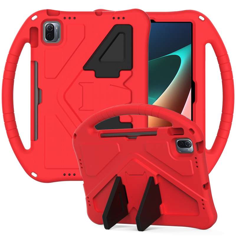 For Xiaomi Pad 5 / Pad 5 Pro 2021 EVA Flat Anti Falling Protective Case Shell with Holder(Black)