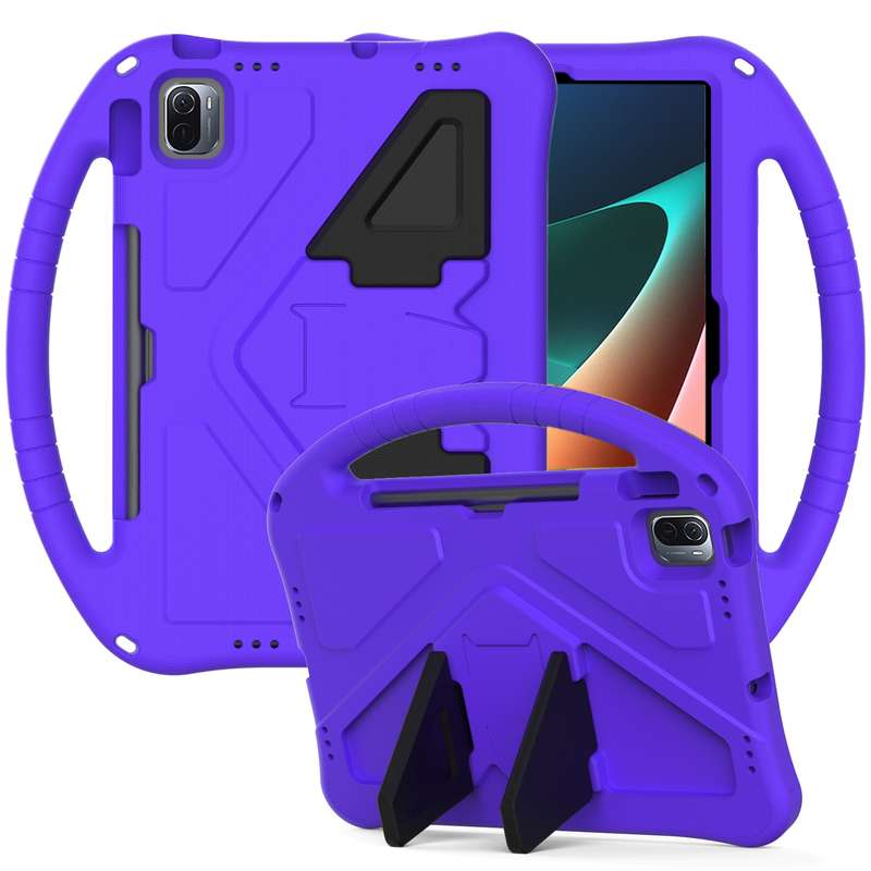 For Xiaomi Pad 5 / Pad 5 Pro 2021 EVA Flat Anti Falling Protective Case Shell with Holder(Black)