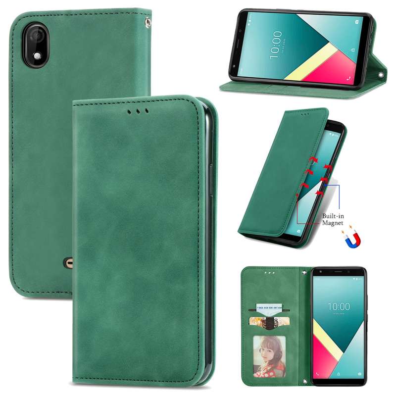 For Wiko Y61 Retro Skin Feel Business Magnetic Horizontal Flip Leather Case with Holder & Card Slots