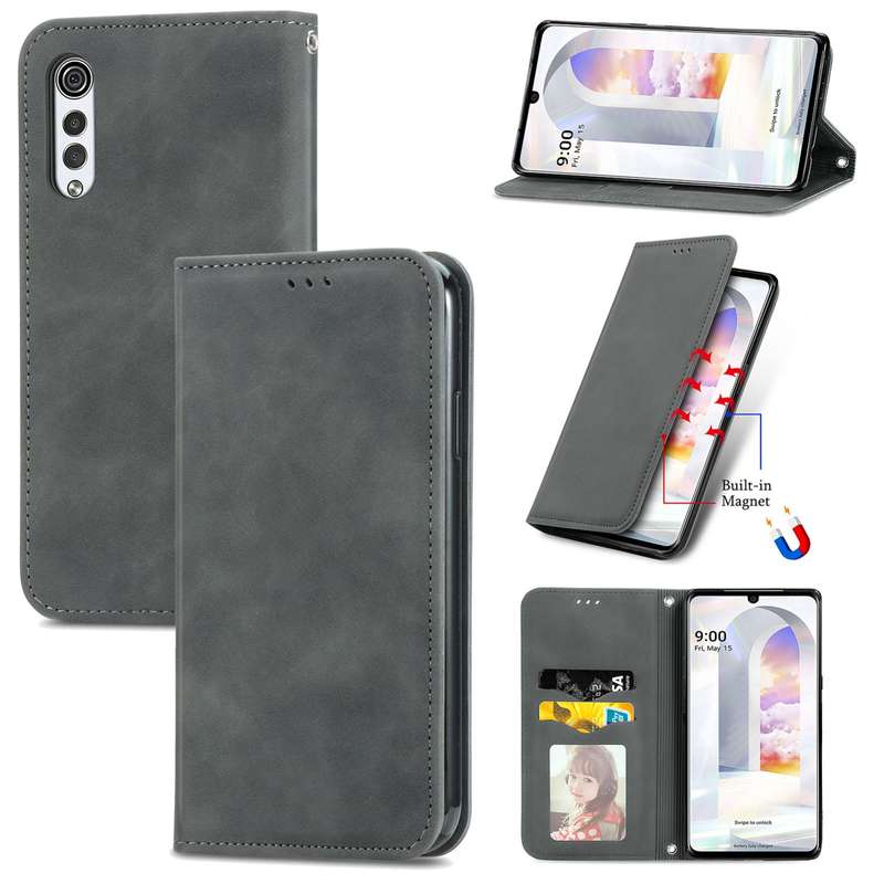 For LG Velvet 2 Pro Retro Skin Feel Business Magnetic Horizontal Flip Leather Case with Holder & Car