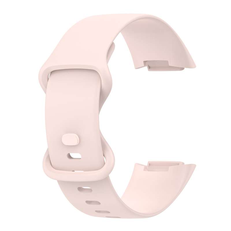 For Fitbit Charge 5 Monochromatic Silicone Watch Band, Size: Small Size(White)