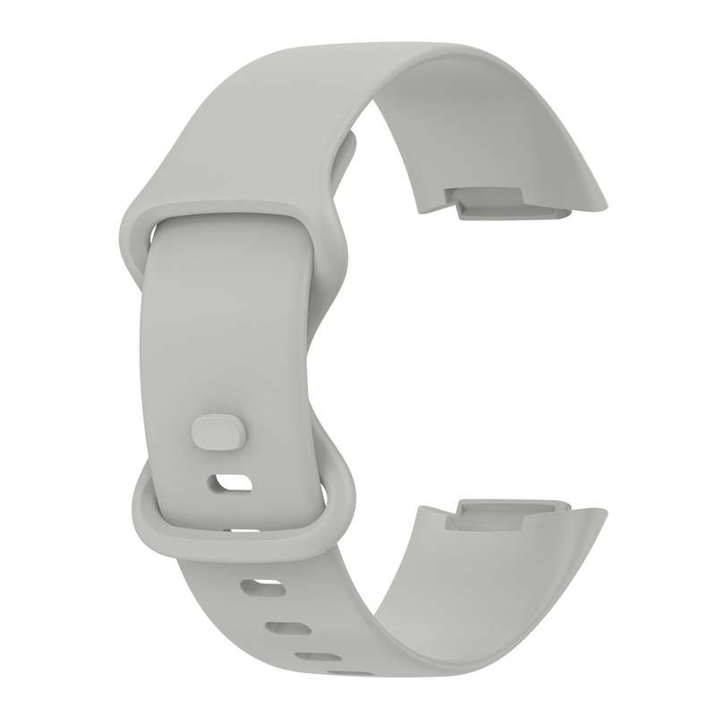 For Fitbit Charge 5 Monochromatic Silicone Watch Band, Size: Small Size(White)