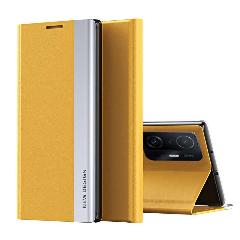 For Xiaomi Mi 11T / 11T Pro Side Electroplated Magnetic Ultra-Thin Horizontal Flip Leather Case with