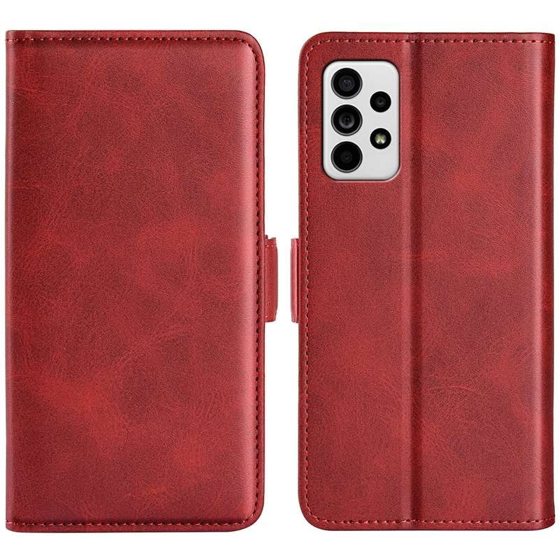For Samsung Galaxy A33 5G Dual-side Magnetic Leather Case with Holder & Card Slots & Wallet(Black)