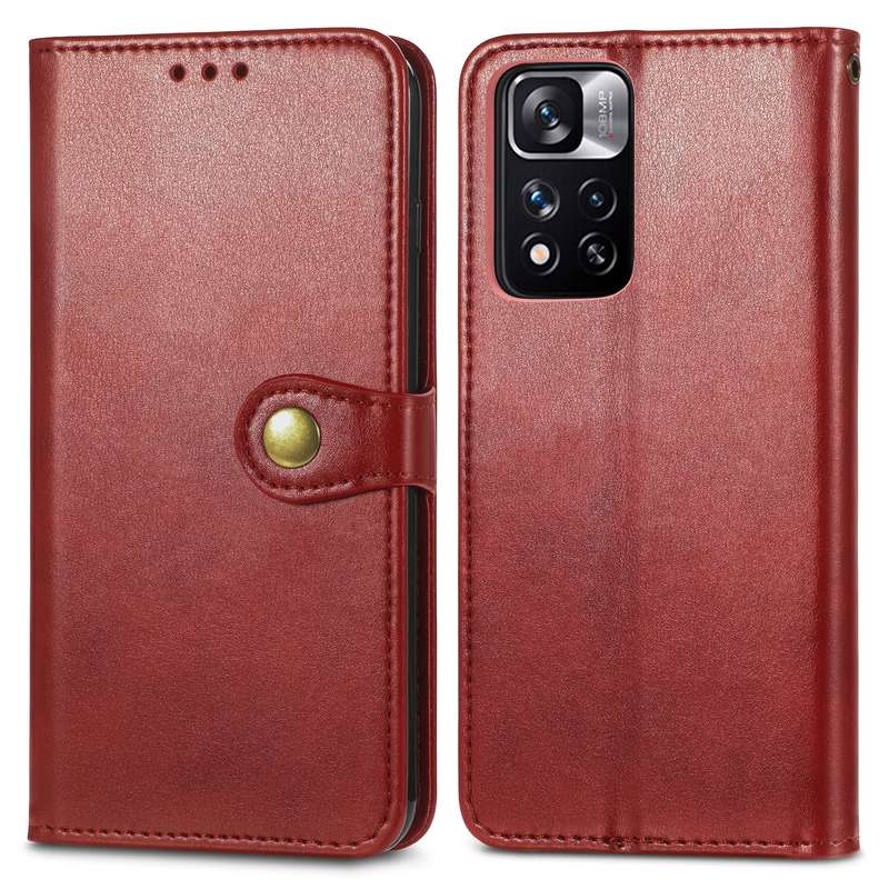 For Xiaomi Redmi Note 11 Pro / 11 Pro+ Retro Solid Color Buckle Leather Phone Case(Green)