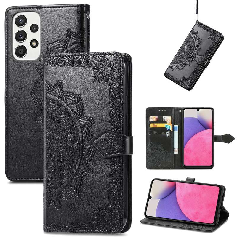 For Samsung Galaxy A33 5G Mandala Flower Embossed Leather Case(Rose Gold)