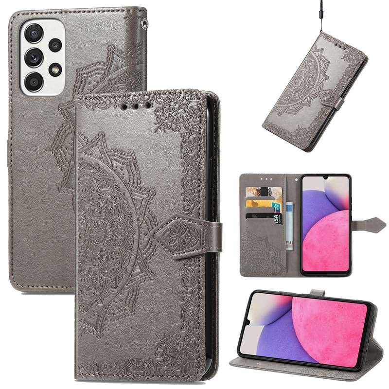 For Samsung Galaxy A33 5G Mandala Flower Embossed Leather Case(Rose Gold)