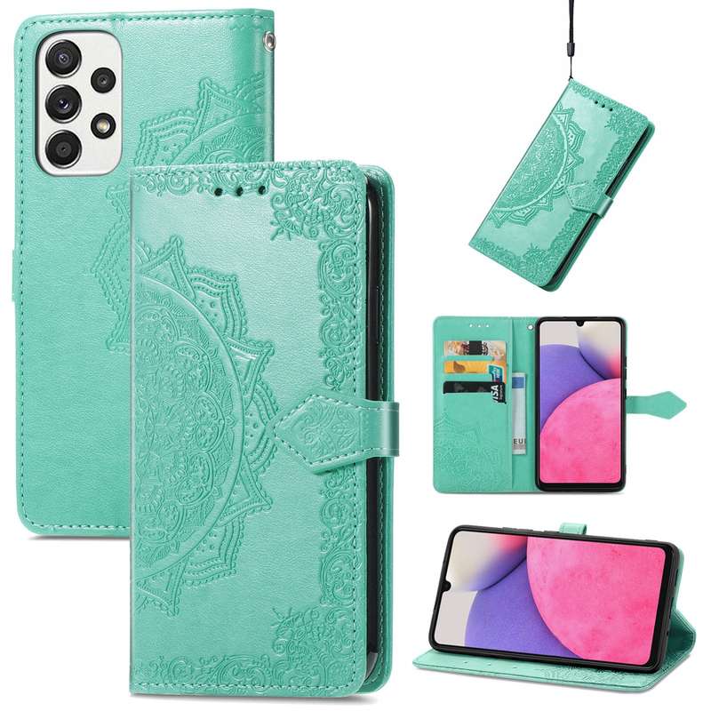 For Samsung Galaxy A33 5G Mandala Flower Embossed Leather Case(Rose Gold)