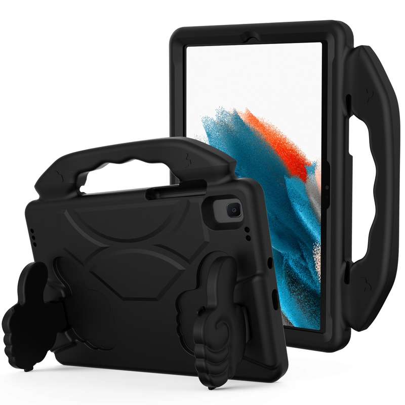 For Samsung Galaxy Tab A8 10.5 2021 X200 / X205 Thumb Bracket EVA Shockproof Tablet Case(Purple)