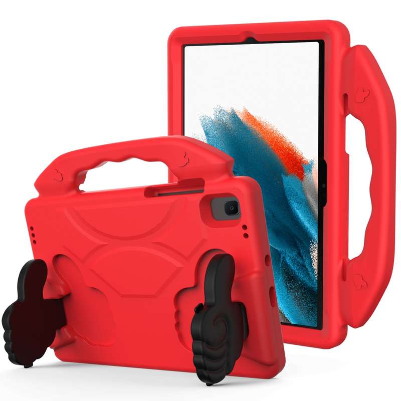 For Samsung Galaxy Tab A8 10.5 2021 X200 / X205 Thumb Bracket EVA Shockproof Tablet Case(Purple)