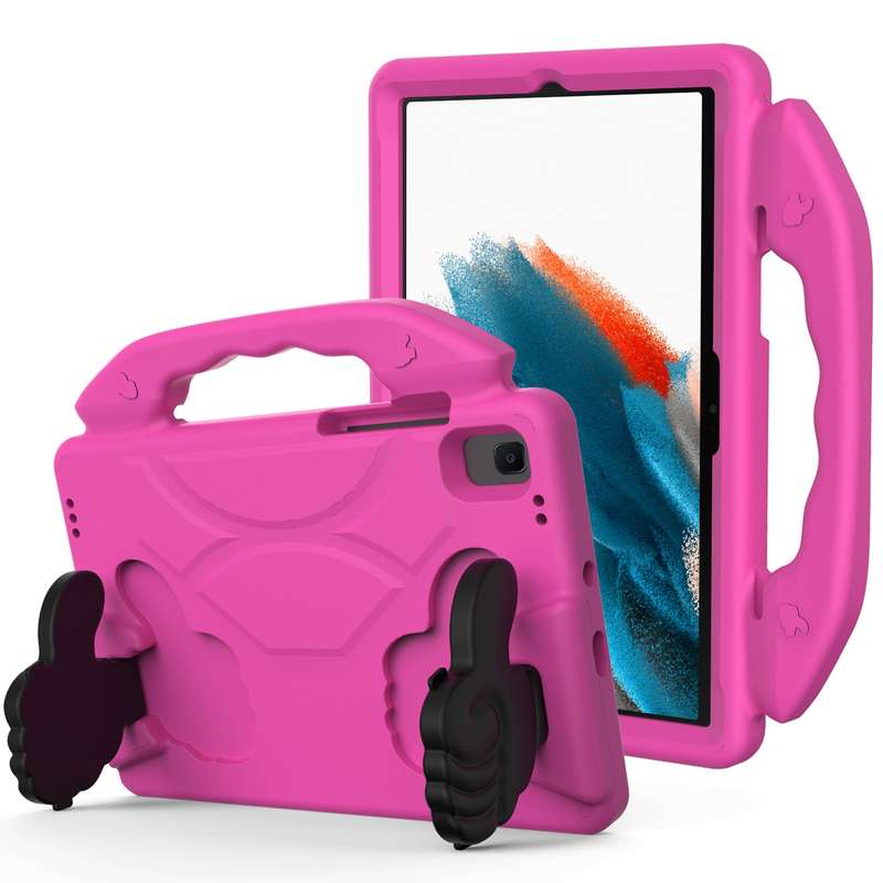 For Samsung Galaxy Tab A8 10.5 2021 X200 / X205 Thumb Bracket EVA Shockproof Tablet Case(Purple)