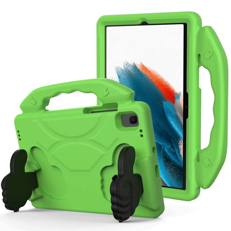 For Samsung Galaxy Tab A8 10.5 2021 X200 / X205 Thumb Bracket EVA Shockproof Tablet Case(Purple)