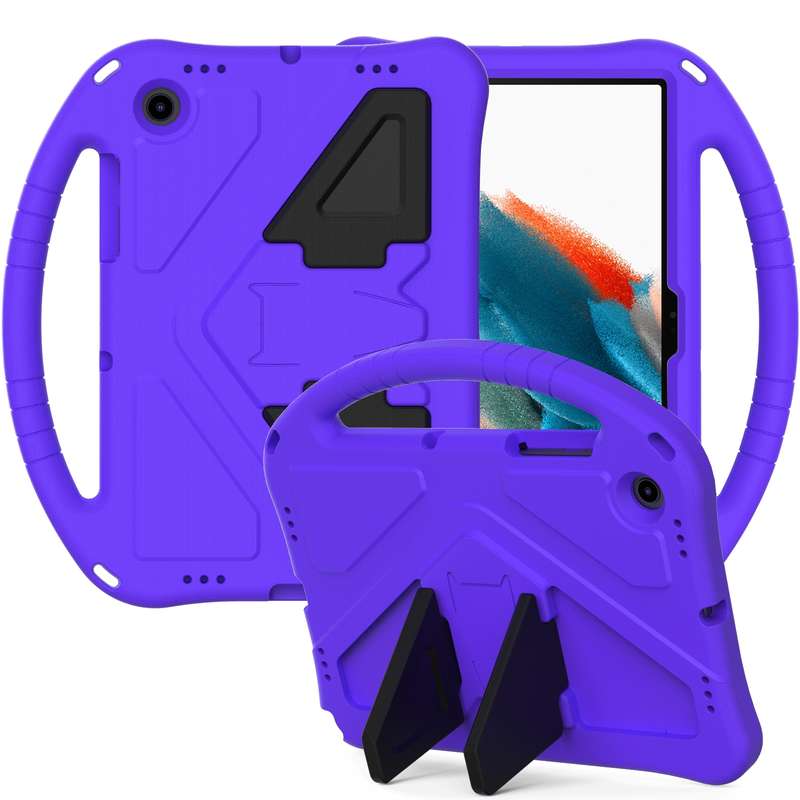 For Samsung Galaxy Tab A8 10.5 2021 X200 / X205 EVA Shockproof Tablet Case with Holder(RoseRed)