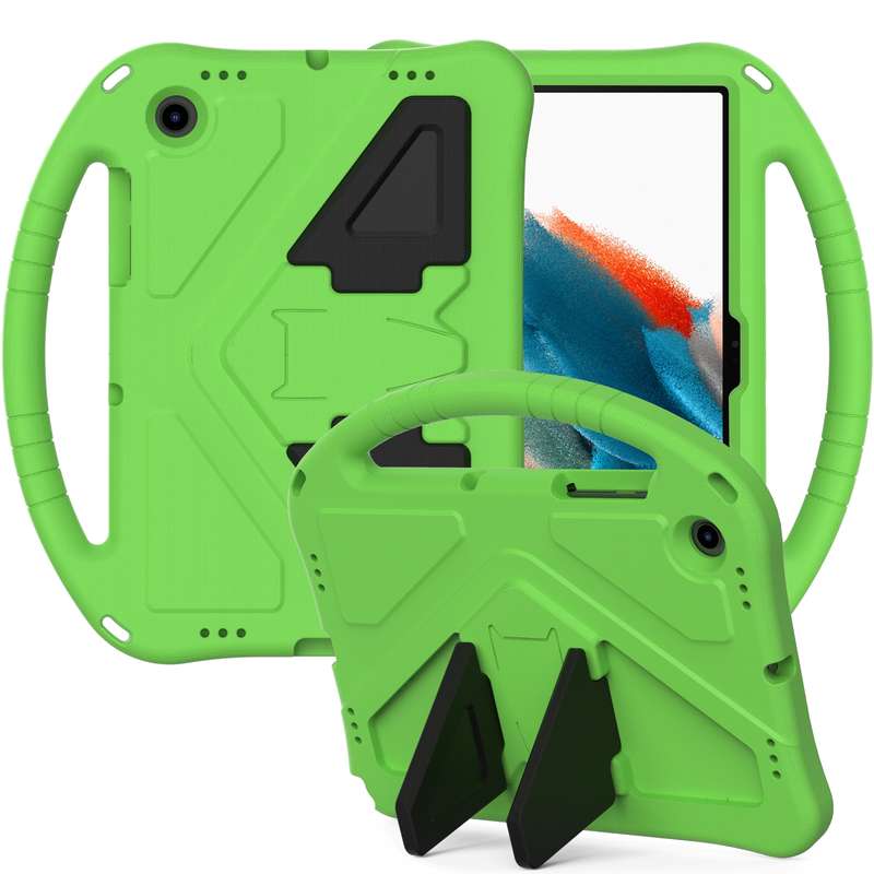 For Samsung Galaxy Tab A8 10.5 2021 X200 / X205 EVA Shockproof Tablet Case with Holder(RoseRed)