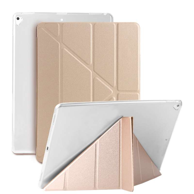 Multi-folding TPU Back Flip Leather Smart Tablet Case for iPad Pro 12.9 inch 2015 / 2017 (Sapphire B