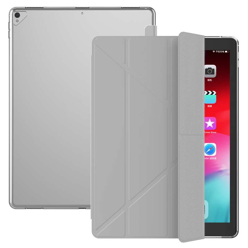 Multi-folding TPU Back Flip Leather Smart Tablet Case for iPad Pro 12.9 inch 2015 / 2017 (Sapphire B