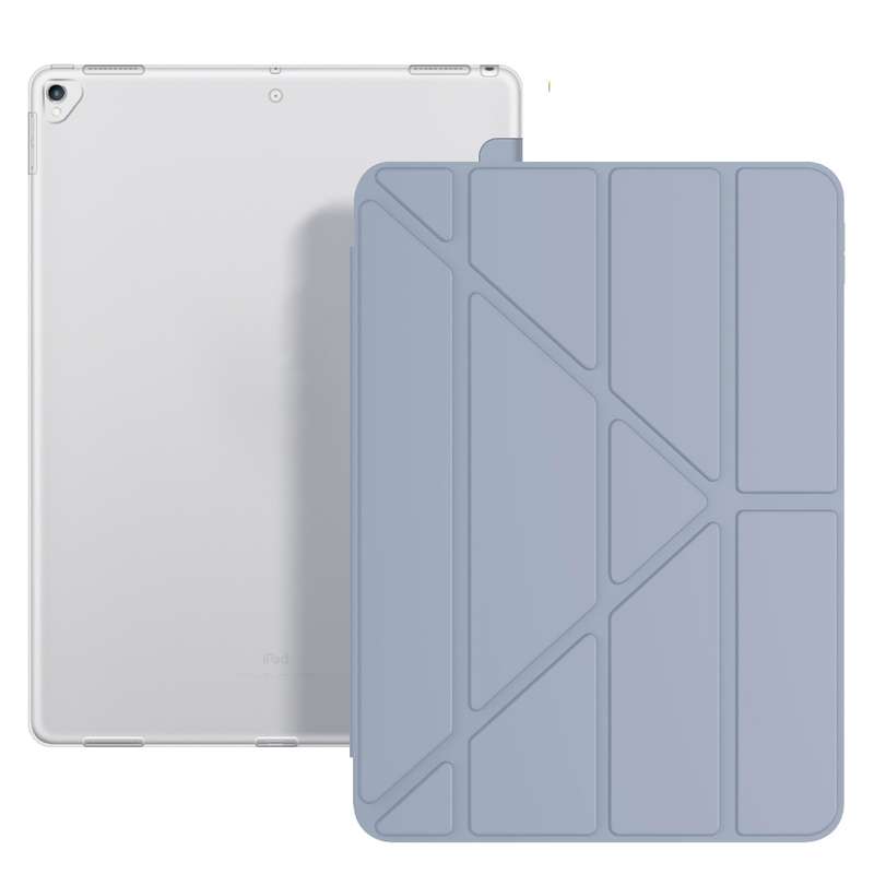 Multi-folding TPU Back Flip Leather Smart Tablet Case for iPad Pro 12.9 inch 2015 / 2017 (Sapphire B