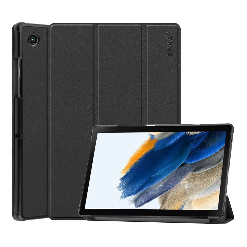 For Samsung Galaxy Tab A8 10.5 2021 ENKAY Custer Texture Leather Smart Tablet Case(Dark Blue)