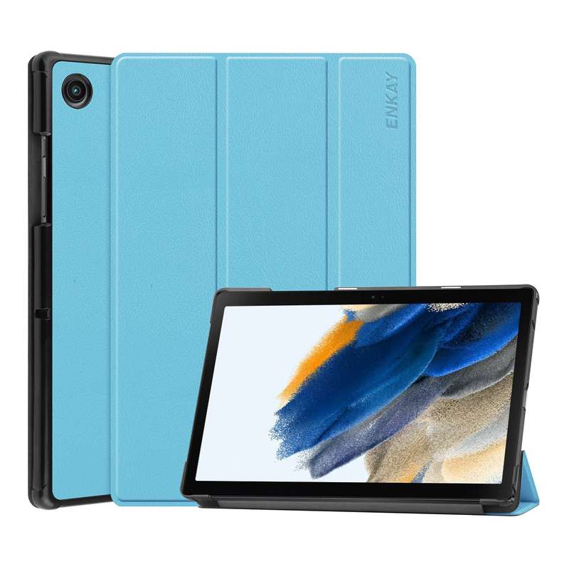 For Samsung Galaxy Tab A8 10.5 2021 ENKAY Custer Texture Leather Smart Tablet Case(Dark Blue)