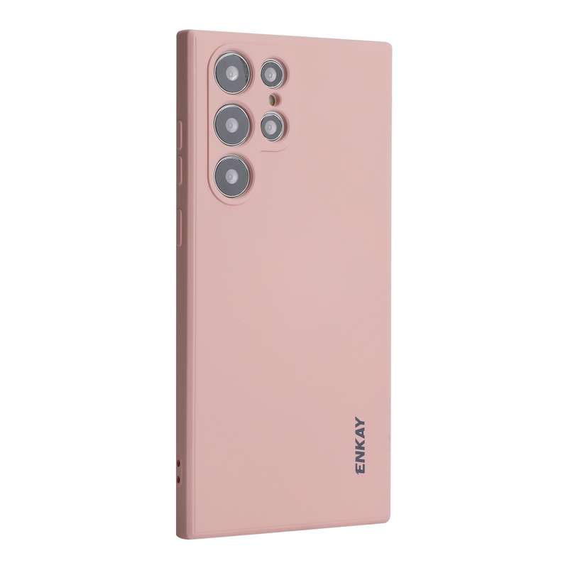 For Samsung Galaxy S22 Ultra 5G ENKAY Liquid Silicone Soft Shockproof Phone Case(Beige)