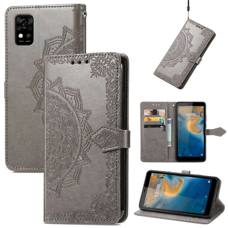 For ZTE Blade A31 Mandala Flower Embossed Horizontal Flip Leather Phone Case(Blue)