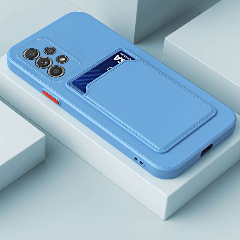 For Samsung Galaxy A53 5G Skin Feel Card Contrast Color Button TPU Phone Case(White)