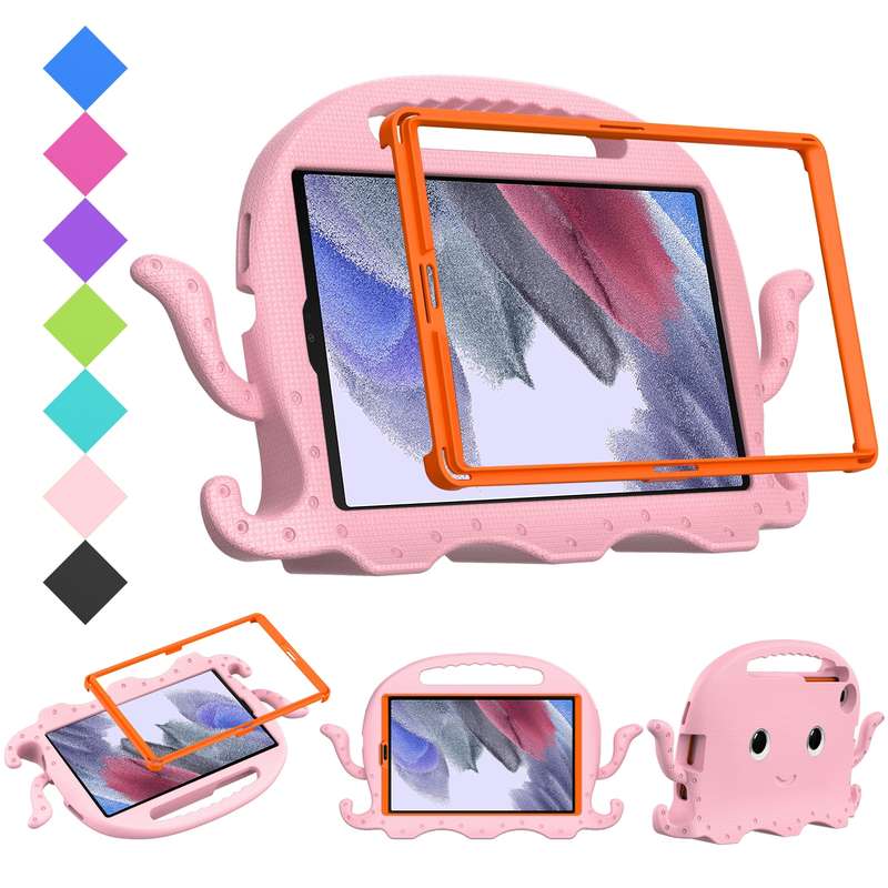 For Samsung Galaxy Tab A7 Lite 8.7 T220 / T225 Octopus EVA + PC Tablet Case with Strap(Glacial Green