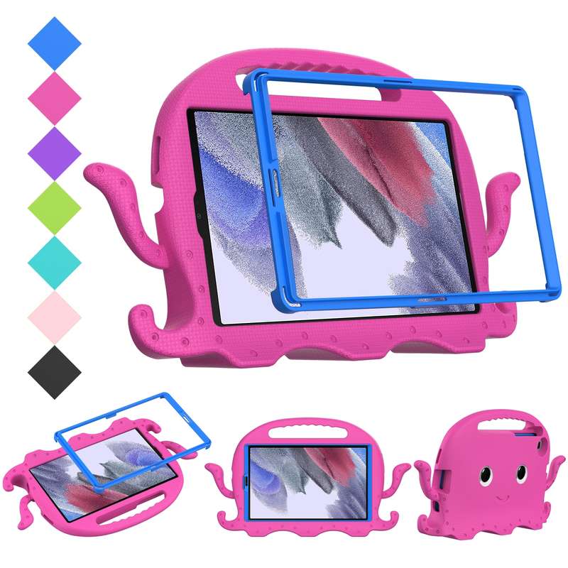 For Samsung Galaxy Tab A7 Lite 8.7 T220 / T225 Octopus EVA + PC Tablet Case with Strap(Glacial Green