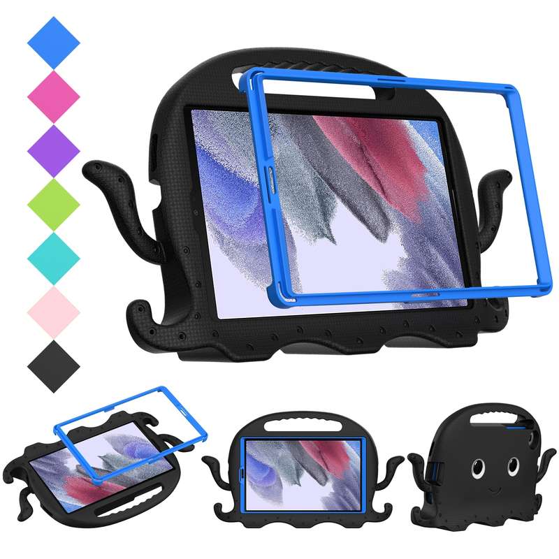 For Samsung Galaxy Tab A7 Lite 8.7 T220 / T225 Octopus EVA + PC Tablet Case with Strap(Glacial Green