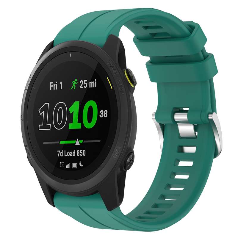 For Garmin Forerunner 745 22mm Silicone Sports Watch Band(Black)