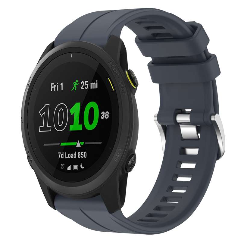 For Garmin Forerunner 745 22mm Silicone Sports Watch Band(Black)
