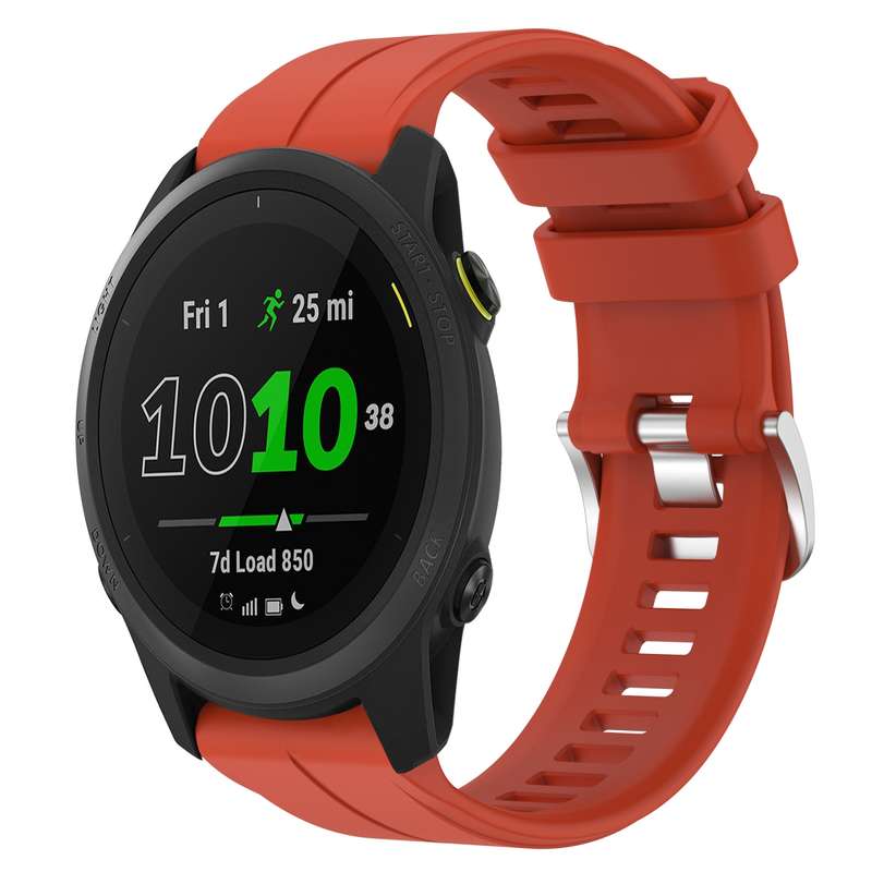 For Garmin Forerunner 745 22mm Silicone Sports Watch Band(Black)