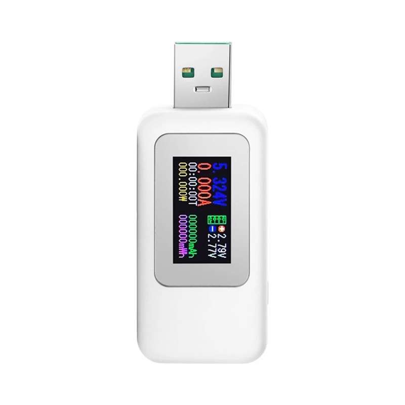 KWS-MX18 10 in 1 USB DC Tester Current 4-30V Voltage Meter Timing Ammeter Digital Meter(Black)