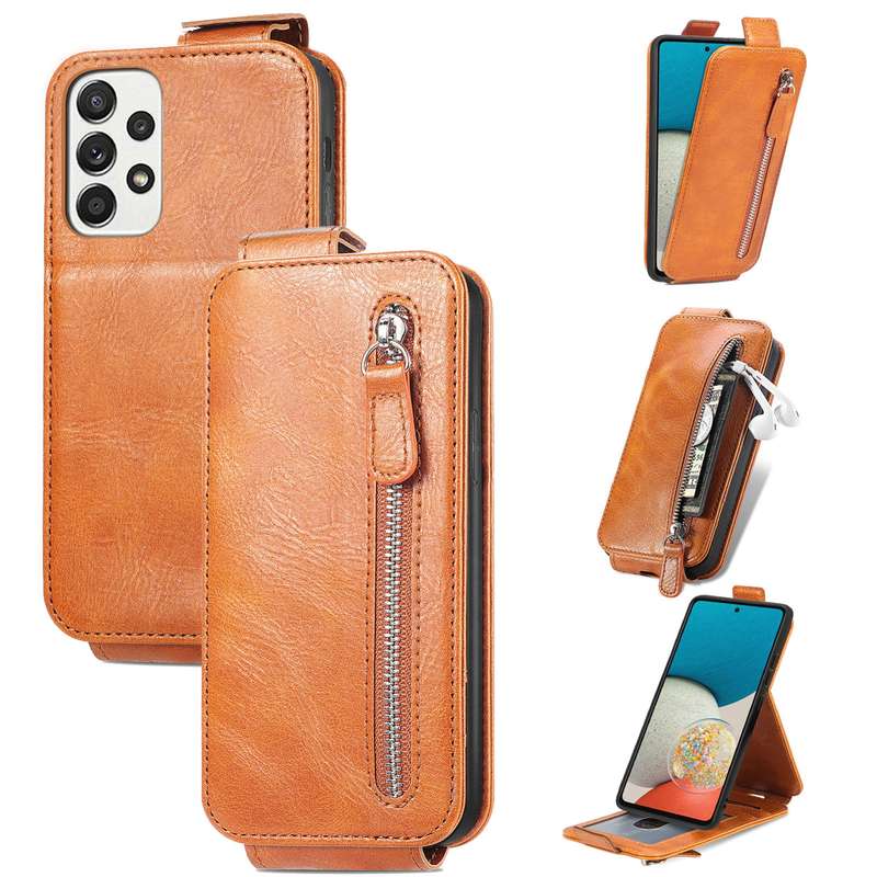 For Samsung Galaxy A73 5G Zipper Wallet Vertical Flip Leather Phone Case(Black)