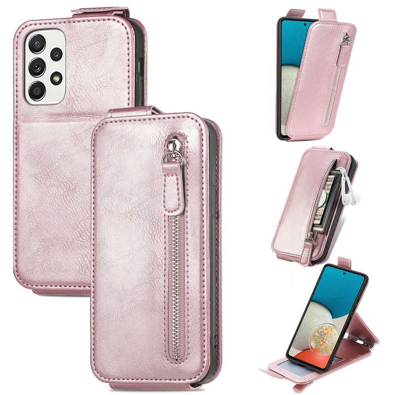 For Samsung Galaxy A73 5G Zipper Wallet Vertical Flip Leather Phone Case(Black)