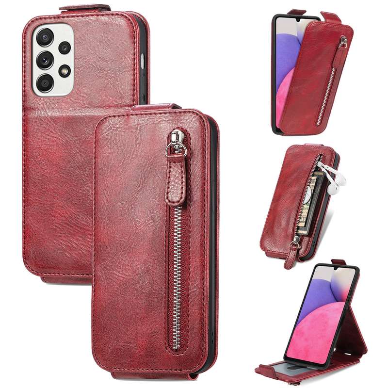 For Samsung Galaxy A33 5G Zipper Wallet Vertical Flip Leather Phone Case(Pink)