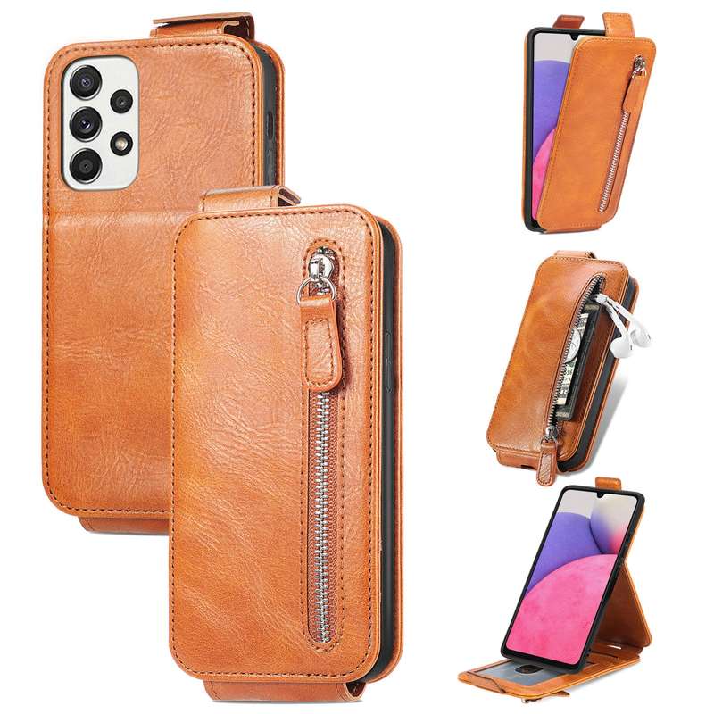For Samsung Galaxy A33 5G Zipper Wallet Vertical Flip Leather Phone Case(Pink)