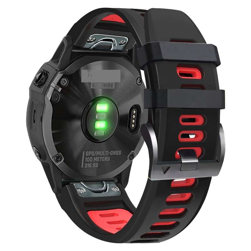 For Garmin EPIX Gen2 22mm Silicone Sports Two-Color Watch Band(Orange+Black)