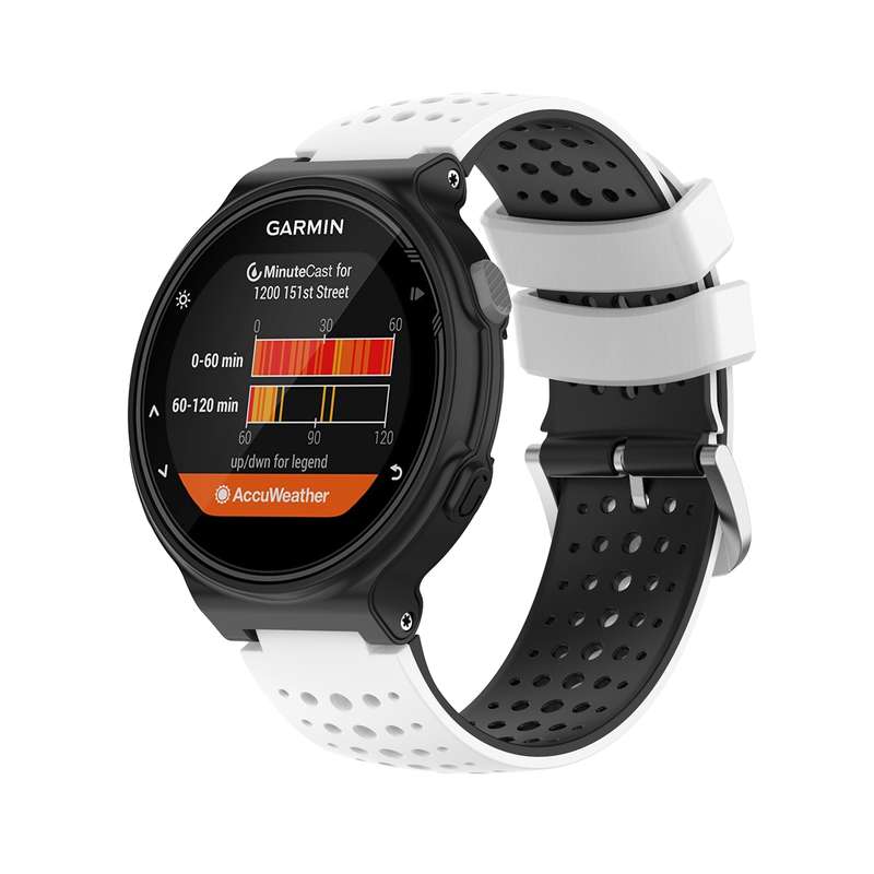 For Garmin Forerunner 235 Silicone Sports Two-Color Watch Band(Amygreen+Black)