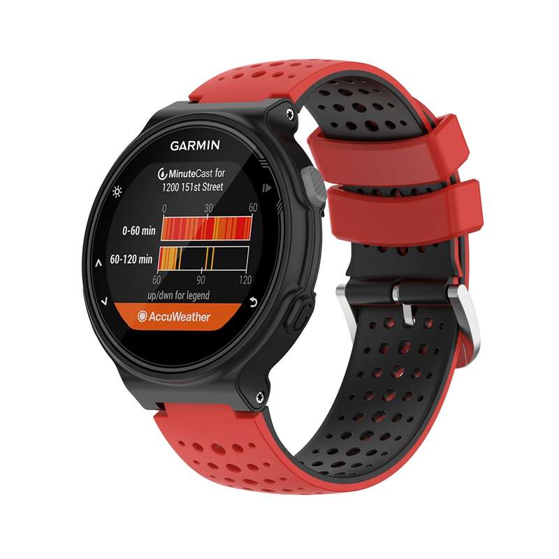 For Garmin Forerunner 235 Silicone Sports Two-Color Watch Band(Amygreen+Black)