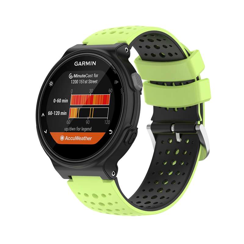 For Garmin Forerunner 235 Silicone Sports Two-Color Watch Band(Amygreen+Black)