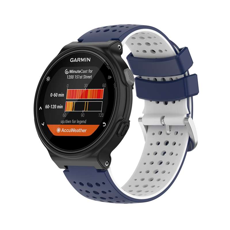 For Garmin Forerunner 235 Silicone Sports Two-Color Watch Band(Amygreen+Black)