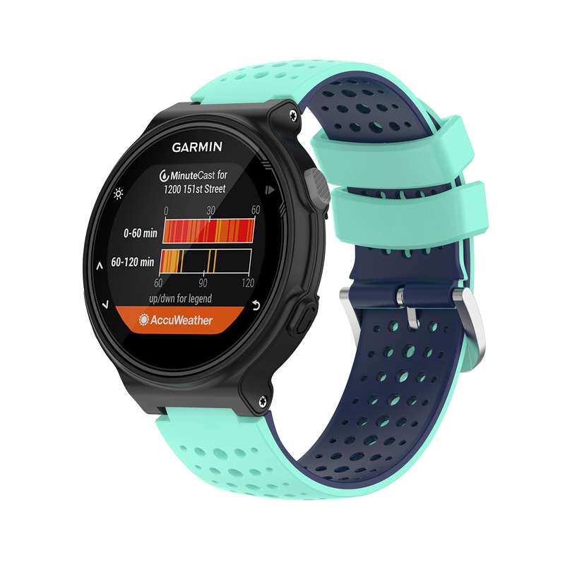 For Garmin Forerunner 235 Silicone Sports Two-Color Watch Band(Amygreen+Black)