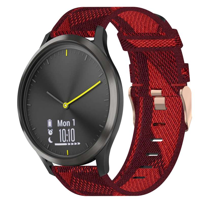 For Garmin Vivomove HR Sport 20mm Nylon Woven Watch Band(Pink)