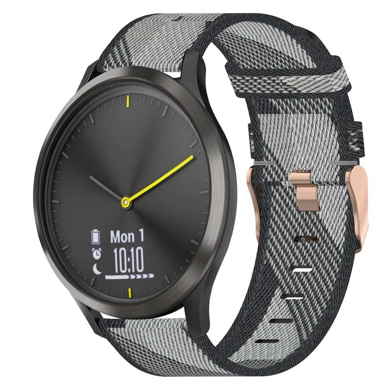 For Garmin Vivomove HR Sport 20mm Nylon Woven Watch Band(Pink)