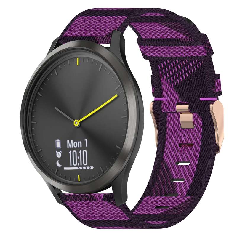 For Garmin Vivomove HR Sport 20mm Nylon Woven Watch Band(Pink)