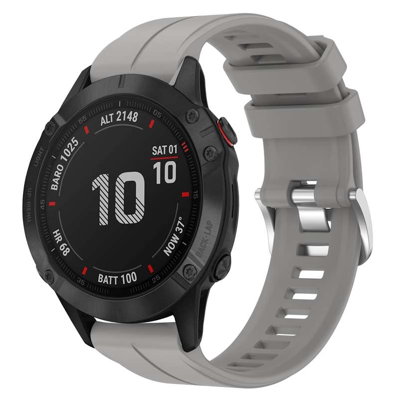 For Garmin Fenix 6 GPS 22mm Solid Color Silicone Watch Band(Dark Blue)