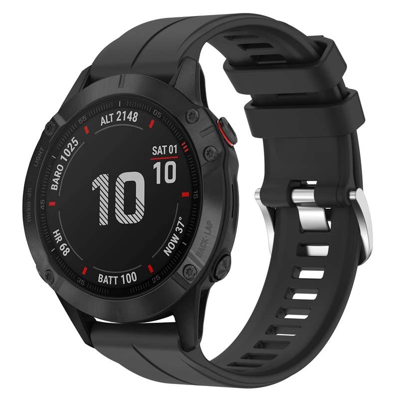 For Garmin Fenix 6 Pro GPS 22mm Solid Color Silicone Watch Band(Burgundy)